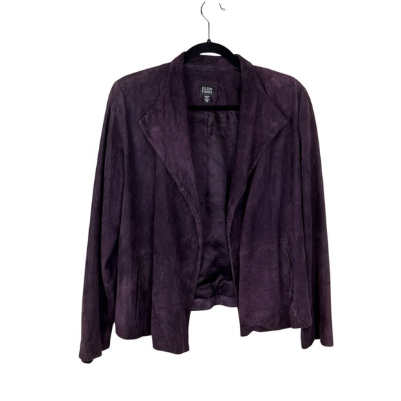 Eileen Fisher Jackets & Blazers - Eileen Fisher 100% Goat Suede Jacket Open Front Blazer